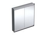 Geberit One Unterputz Spiegelschrank 505803007 90 x 90 x 15cm, schwarz matt/Aluminium pulverbeschichtet, mit ComfortLight, 2 Türen