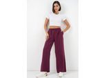 Brede Pijpen Broek met Elastische Taille