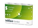 Satino Küchenrollen Comfort, 2-lagig, mit Prägung, L 14 m x B 220 mm, 100 % Recycling-Papier, hochweiss, 4 x 64 Blatt