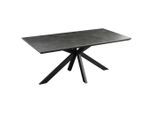 Mid.you Esstisch, Schwarz, Dunkelgrau, Keramik, Holzwerkstoff, rechteckig, Flachrohr, 90x76x180 cm, Esszimmer, Tische, Esstische, Esstische Keramik