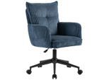 Carryhome Drehstuhl, Blau, Schwarz, Metall, Textil, Drehkreuz, 58x84.5-92x64 cm, Sitzfläche 360° drehbar, Arbeitszimmer, Bürostühle, Drehstühle