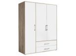 Boxxx Kleiderschrank, Weiß, Eiche San Remo, Holzwerkstoff, 4 Fächer, 2 Schublade(n) Schubladen, 155x195x60 cm, in verschiedenen Größen erhältlich, Schlafzimmer, Kleiderschränke, Kleiderschränke 3-türig