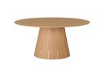 Mid.you Esstisch, Eiche, Holz, Holzwerkstoff, Eiche, furniert, oval, Säule, 90x76x160 cm, Esszimmer, Tische, Esstische, Esstische oval