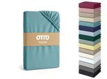 Spannbettlaken OTTO HOME "Cremona für Matratzen bis 30 cm Höhe", petrol, B:90cm L:200cm, Jersey (145 g/m²), Obermaterial: 96% Baumwolle, 4% Elasthan, Bettlaken, Spannbettlaken, NEU 96% Baumwolle & 4% Elasthan, in Basic, Komfort & Premium Qualität