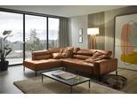 Ecksofa HOME AFFAIRE "Claya, L-Form, incl. Kopfteilverstellung, Breite 276 cm", braun (cognac), B:276cm H:71cm T:219cm, 100% Leder, Sofas, Ecksofa, wahlweise elektrischer Sitzvorzug