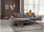 Ecksofa W.SCHILLIG "enjoy&MORE, Designsofa, elegant und bequem, L-Form", grau (grau r66), B:294cm H:87cm T:185cm, Chenille-Flachgewebe R66 (85% Polyester, 15% Nylon);Longlife Xtra-Leder Z59: Glattleder mit modischer Prägung. Hautstärke 0, 9 - 1, 1 mm;Stoff S37 (100% Polyester), Sofas, Ecksofa, Sitztiefenverstellung, Füße schwarz pulverbeschichtet, Breite 294 cm