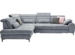 Ecksofa, blau (famosa blau), SET ONE BY MUSTERRING, Sofas, B/H/T: 317cm x 86cm x 220cm, Flachgewebe, Armlehne rechts, Sitztiefenverstellung,ohne Kopfteilverstellung,Ohne Bettfunktion,Ohne Schubkasten, 100% Polyester, Ecksofa, Kaltschaumpolsterung, Flachgewebe, whlw. mit Funktionen, Sitzhöhe 49, B:317cm H:86cm T:220cm