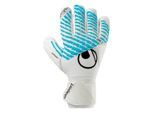 Torwarthandschuhe UHLSPORT "Torwarthandschuhe FM Cybertec Supersoft HN", Herren, Gr. 11, weiß (weiß, cyberblau, schwarz), Obermaterial: 81% Gummi rubber. 13% Polyester PES. 6% Nylon NY., Handschuhe Torwarthandschuhe