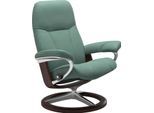 Relaxsessel STRESSLESS "Consul", grün (aqua grün paloma), B:82cm H:102cm T:72cm, Leder BATICK: BATICK ist ein leicht korrigiertes, durchgefärbtes und genarbtes Möbelleder, bei dem die meisten Unebenheiten und Spuren in der Regel entfernt wurden.;Leder PALOMA: PALOMA ist ein durchgefärbtes Semianilin-Möbelleder mit natürlicher Narbung.;ROHLEDER Stoff Q2 FARON: Ein fester zuverlässiger Bouclé mit ei