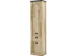 Mehrzweckschrank HOME AFFAIRE "Sherwood, Schrank im Industrial-Style, Wohnzimmerschrank, Kommode", braun (old style hell dekor), B:51cm H:201cm T:38cm, Schränke, Mehrzweckschrank, mit Scheunentorbeschlag & Apothekergriffen, in 2 Farben erhältlich