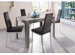 Essgruppe OTTO HOME "mit Tisch und 4 Stühlen", grau (hellbeton, anthrazit), B:120cm, Sitzmöbel-Sets, Essgruppe, Tischbreite 120 cm Esszimmer Set, Tischgruppe