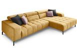 Ecksofa DIE PLANBAR "MP-IN18022 L-Form", gelb (curry), B:321cm H:74cm T:190cm, 100% Polyester, Sofas, Ecksofa, mit Kopfteilverstellung & Zierkissen, optional Sitztiefenverstellung