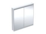 Geberit One Spiegelschrank 505803002 90 x 90 x 15cm, weiß/Aluminium pulverbeschichtet, mit ComfortLight, 2 Türen