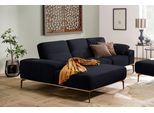 Ecksofa W.SCHILLIG "run, Designsofa mit tollem Sitzkomfort, bequem, L-Form", blau (dunkelblau w82), B:279cm H:88cm T:178cm, Longlife Xtra-Leder Z73: Naturwalkleder der Luxusklasse aus den erlesensten Rohhäuten. Hautstärke 1, 1 – 1, 3 mm;ROHLEDER Jacquard-Flachgewebe Q2 W60 (63% Polyester, 37% Polyacryl);ROHLEDER Chenille-Flachgewebe Q2 W77 (68% Polyacryl, 32% Polyester);Stoff S37 (100% Polyester),