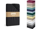 Spannbettlaken OTTO HOME "Physalis Topper COMFORT", schwarz, B:140cm L:200cm, Jersey, Obermaterial: 100% Baumwolle, Bettlaken, Spannbettlaken, bis 10 cm Höhe, Bettlaken, Laken, in Comfort & Premium Qualität