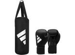 Boxsack ADIDAS PERFORMANCE "Junior Boxing Set", schwarz, Boxsäcke, B/H/L: 19cm x 43cm, Boxsack, B:19cm H:43cm