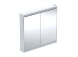 Geberit One Spiegelschrank 505813002 90 x 90 x 15cm, weiß/Aluminium pulverbeschichtet, mit ComfortLight, 2 Türen
