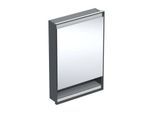 Geberit One Unterputz Spiegelschrank 505820007 60x90x15cm, mit Nische, 1 Tür, Anschlag links, schwarz matt/Aluminium pulverbeschichtet