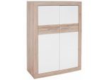 Möbelix , Weiß, Eichefarben , Holz , Eiche , 2 Fächer , 96x132x35 cm , Beimöbel erhältlich, stehend ,