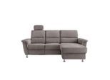 Livetastic , Graubraun , Textil , Uni , L-Form , 231x165 cm , USB-Anschluss, Rücken echt, Herz-Waage-Funktion, USB-C-Anschluss ,
