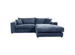 Livetastic , Blau , Textil , Füllung: Polyurethan (PUR),Polyurethan (Pur) , Ottomane rechts, L-Form , 265x180 cm , Made in EU ,