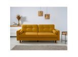 Mid.you , Gelb , Textil , Birke, Buche , Hartholz , Füllung: Silikon, Schaumstoffflocken,Polyurethan (Pur) , 222x93x99 cm , Made in EU , Rücken echt ,