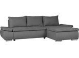 Ecksofa HOME AFFAIRE "Acra L-Form", grau, B:266cm H:83cm T:175cm, 100% Polyester, Sofas, Ecksofa, mit Bettfunktion und Bettkasten, in Mattenoptik
