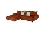 Möbelix , Orange , Textil , Füllung: Schaumstoffflocken,Schaumstoffflocken , Ottomane links, L-Form , 266x189 cm , Liegefunktion ,