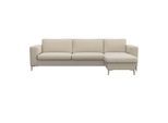 Ecksofa FLEXLUX "Fiore, super Sitzkomfort durch Kaltschaum im Sitz, L-Form", weiß (sanftes weiß), B:262cm H:85cm T:92cm, 100% Polyester, Sofas, Ecksofa, breite Armlehnen, Kaltschaum, Füße Alu+ Eiche