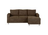 Mid.you , Braun , Textil , Füllung: Schaumstoffflocken , Ottomane rechts, L-Form , 200x144 cm , Made in EU , Rücken echt, Armteil links, Armteil rechts ,