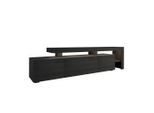Livetastic , Schwarz , Holzwerkstoff , Holzoptik , 192x53x37 cm , Beleuchtung ,