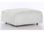 Hocker MUSTERRING "LUCIA", weiß (snow bax), B:100cm H:43cm T:100cm, Flachgewebe VALMONT (60% Baumwolle/40% Leinen);Leder PURO, pigmentiertes Leder;Microfaser CRONA (100% Polyester);Flachgewebe FLORIS (100% Polyester);Leder BAX, pigmentiertes Leder, Hocker, Hocker