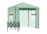 4goodz Pop-up foliekas met roldeur en pe raam 240x180x240 cm groen