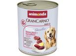 animonda GranCarno Sensitiv Nassfutter Hund Adult, Rind und Kartoffel 12x800 g