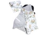 Wohndecke TUPTAM "Einschlagdecke Baby Einschlagdecke für Autositz 2er SET", Baby, gelb (safari, löwe, braun, blätter, grün), Obermaterial: 100% Baumwolle CO., Wohndecken Wohndecke