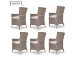 Garden Impressions Costa tuinstoelen set van 6 wicker met kussen