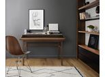 Schreibtisch WOODMAN "Carteret Computer-Tisch mit ausziebarer Arbeitsplatte", braun (nussbaum), B:115cm H:84cm T:44cm, Tische, Schreibtisch, edles Holzfurnier, Gestell Massivholz, Breite 115 cm