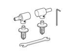 Geberit Edelstahlscharniere/ 598059000 Flow Deckel 575905