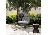 Ambia Garden Hängesessel, Grau, Metall, Textil, Füllung: Polyester, 126x195x104 cm, UV-beständig, Rückenlehne umklappbar, Gartenmöbel, Hängesessel