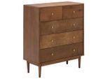 Mid.you Sideboard , Goldfarben, Walnussfarben , Holz, Holzwerkstoff , Eiche , furniert, massiv , 5 Schublade(n) Schubladen , 85x99x40 cm , Kleinmöbel, Kommoden, Sideboards