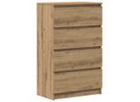 vidaXL Sideboard, Eiche Artisan, Holz, Strukturbuche, 4 Schubladen, Rechteckig, 60x98.5x35 cm, Wohnzimmer, Kommoden & Sideboards, Sideboards