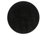 Paco Home Kurzflorteppich, Schwarz, Kunststoff, Rund, 160x160 cm, strapazierfähig, für Fußbodenheizung geeignet, Teppiche & Böden, Teppiche