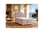 Best For Home Boxbett, Rosa, Holz, Höhe ca. 18 cm, Rechteckig, 70x200 cm, Schlafzimmer, Betten, Boxspringbetten