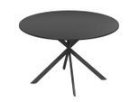 Homcom Esstisch, Schwarz, Metall, 120x75x120 cm, Esszimmer, Tische, Esstische