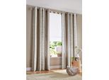 Vorhang OTTO HOME "Gosen" Gr. 1, grau (grau, braun), B:140cm H:145cm, Microfaser, Polyester, Gardinen, Vorhang, Gardine, 2-er Set, Fertiggardine, Längsstreifen