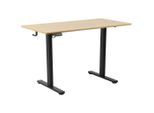Carryhome Schreibtisch, Schwarz, Eiche, Metall, Holzwerkstoff, rechteckig, eckig, 60x73-118x120 cm, höhenverstellbar, Memoryschalter, Arbeitszimmer, Schreibtische, Bürotische