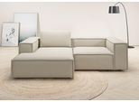 Ecksofa HOME AFFAIRE "Watertown, kompakte L-Form, Japandi Design, 246 cm Breite", beige (sand), B:246cm H:68cm T:171cm, 96% Polyester, 4% Nylon, Sofas, Ecksofa, modernes Ecksofa mit Bouclébezug, platzsparend & bequem