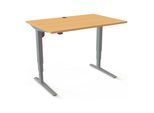 STIER Elektrisch höhenverstellbarer Schreibtisch 501-43 120 x 80cm Buche mel. 65-125cm (907763)