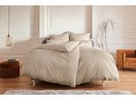 Bettwäsche OTTO HOME "Mila ab Gr. 135x200 cm aus 100% Baumwolle", grau (taupe), B/L: 240cm x 220cm, 1 Stk., 2 Stk., Mako-Satin, B/L: 80cm x 80cm & 80cm x 80cm, 3 Stk., Mako-Satin, Obermaterial: 100% Baumwolle, Bettwäsche, Bettwäsche, zeitlos elegante Uni Bettwäsche in verschiedenen Premium Qualitäten