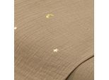 Musselin/Doppel-Gaze "Mond & Sterne", braun/gold